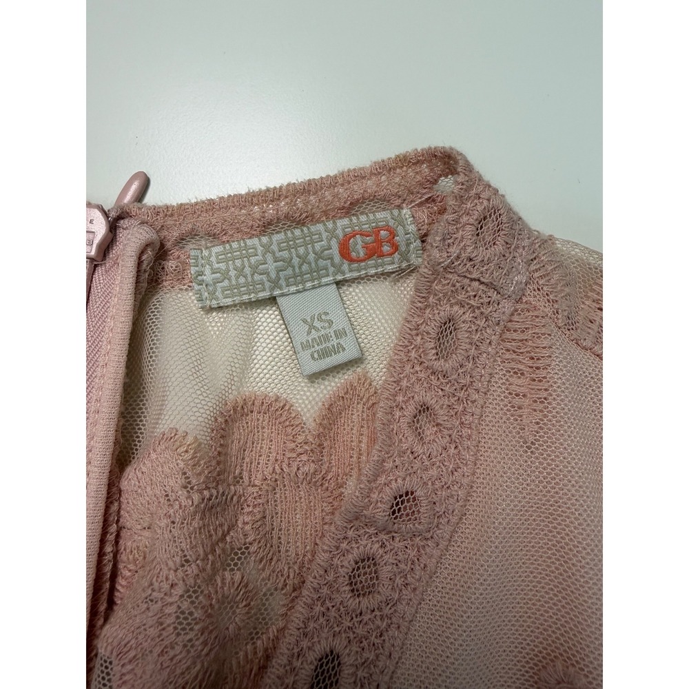 GB Gianni Bini Pink Lace Floral Embroidered Maxi Dress Romper Lining XS Boho - Picture 14 of 16
